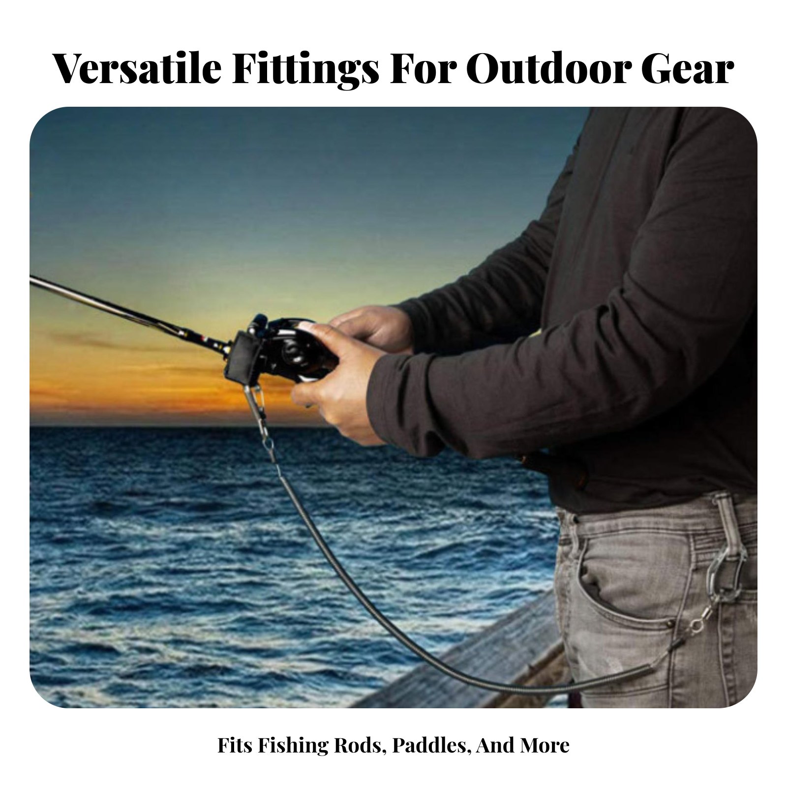 حبل قابل للسحب وقابل للتعديل،  - مراجعة Fishing Kayak Paddle Leash وسعره